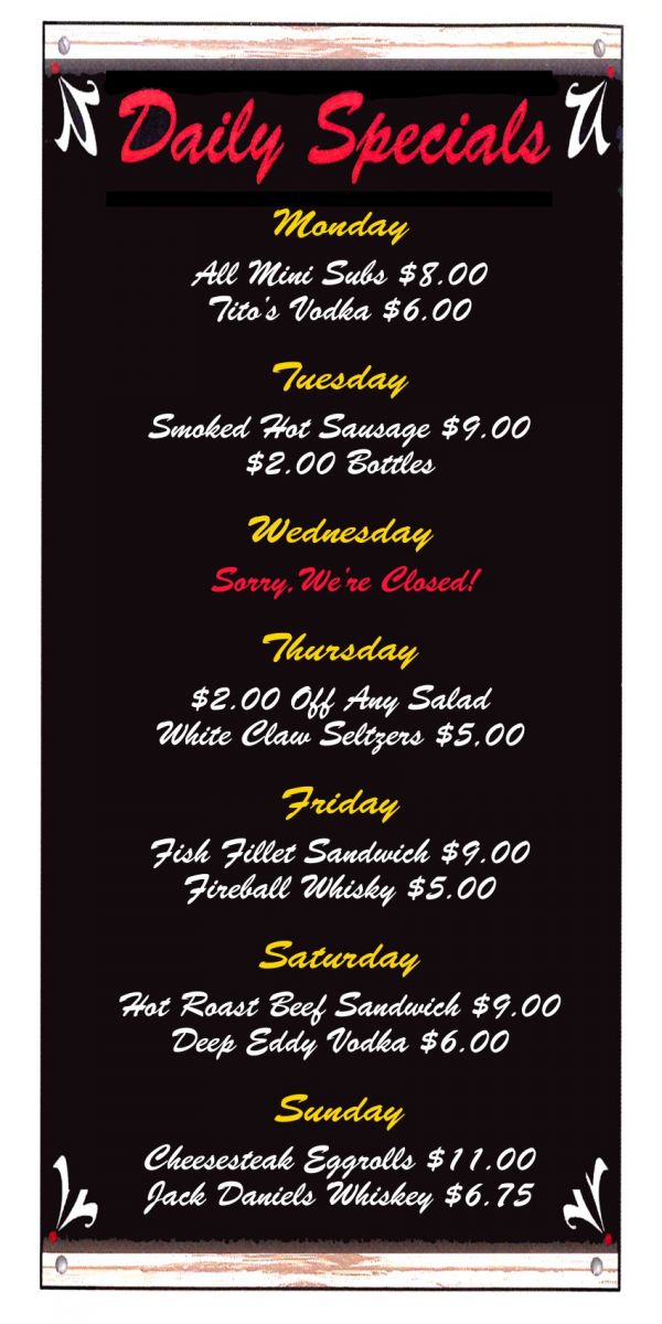 Daily Food/Drink Specials